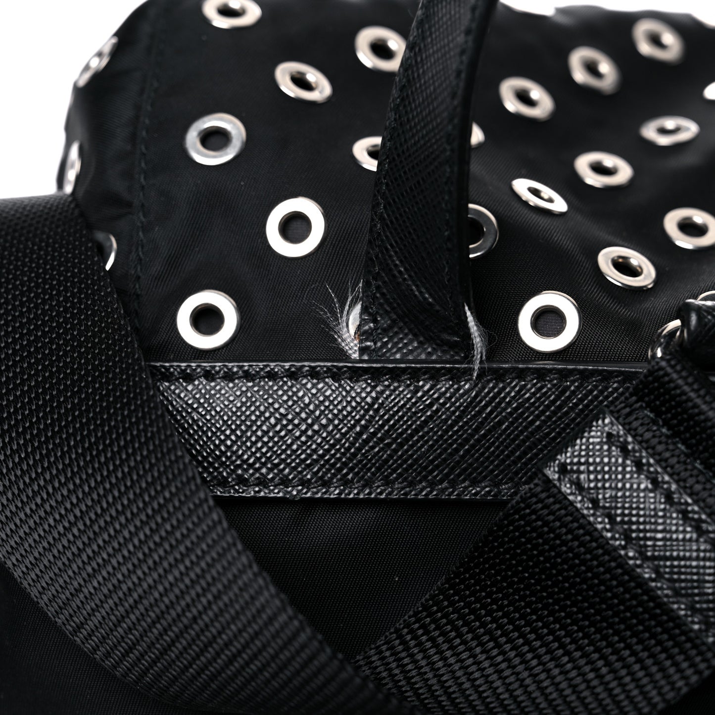 Tessuto Nylon Grommet Backpack Black