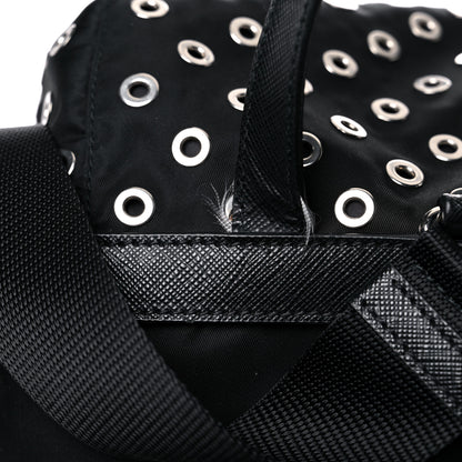 Prada Tessuto Nylon Grommet Backpack Black 16 of 21
