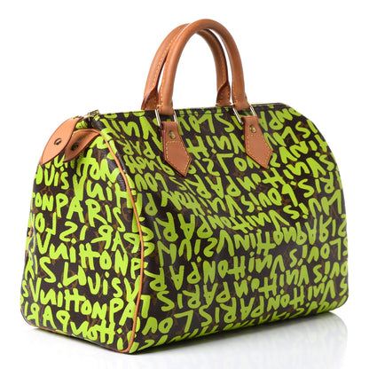 Louis Vuitton Monogram Graffiti Speedy 30 Green 3 of 10