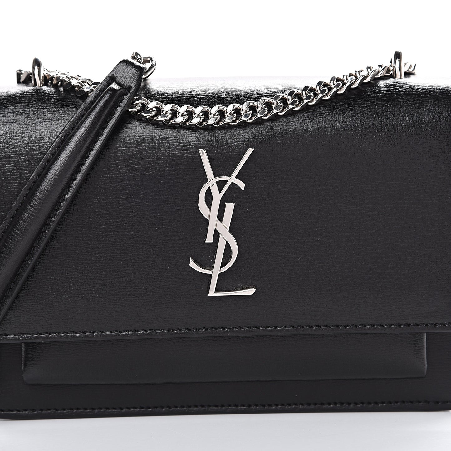 Calfskin Monogram Sunset Chain Wallet Black