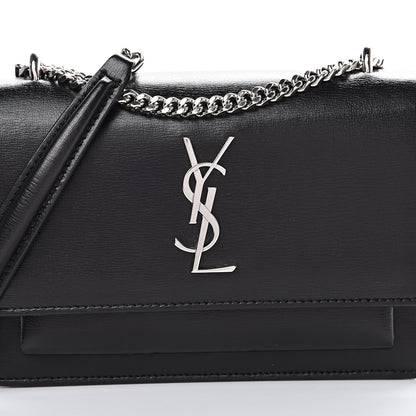Saint Laurent Calfskin Monogram Sunset Chain Wallet Black 7 of 10