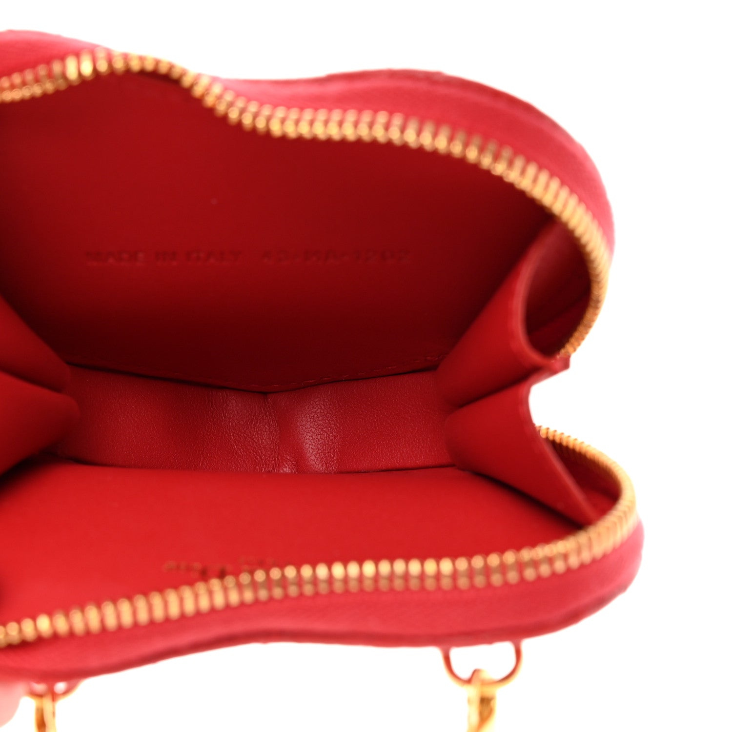 Christian Dior Calfskin Cannage Dioramour Caro Heart Pouch With Chain Bright Red 5 of 8