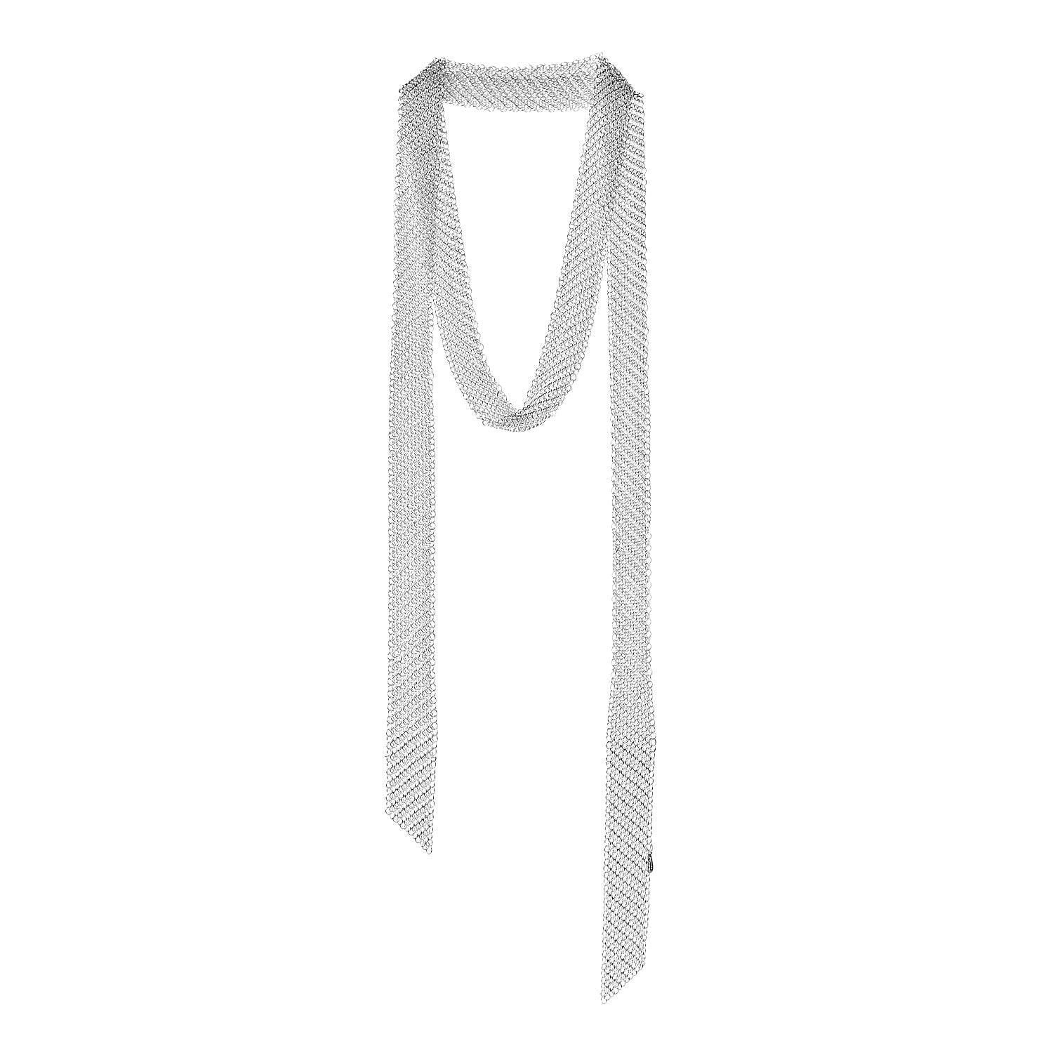 Tiffany Sterling Silver Elsa Peretti Mesh Scarf Necklace 5 of 7