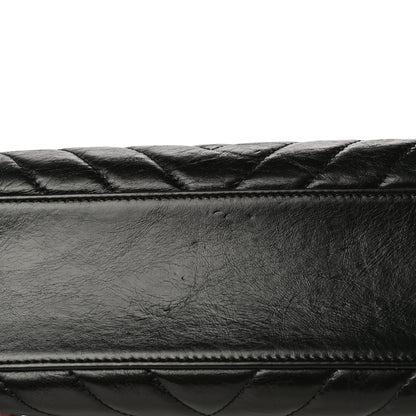 Chanel Aged Calfskin Chevron Quilted Mini Coco Handle Flap Black 11 of 11