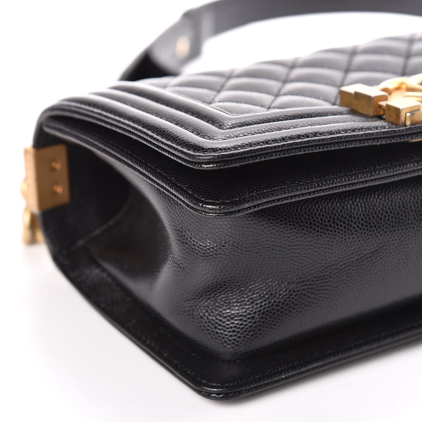 Caviar Quilted Small Boy Flap Black
