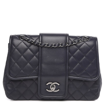 Chanel Lambskin Quilted Elementary Chic Flap Navy 1 of 13