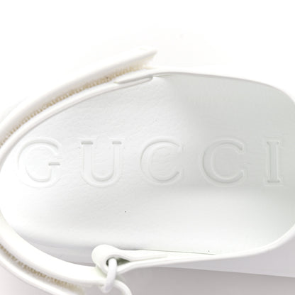 Gucci Soft Rubber Horsebit Touch Womens Strapped Sandals 41 Great White 7 of 9