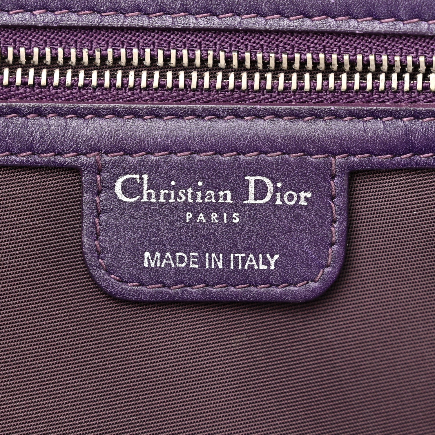 Christian Dior Coated Canvas Cannage Medium Panarea Tote Purple 6 of 20