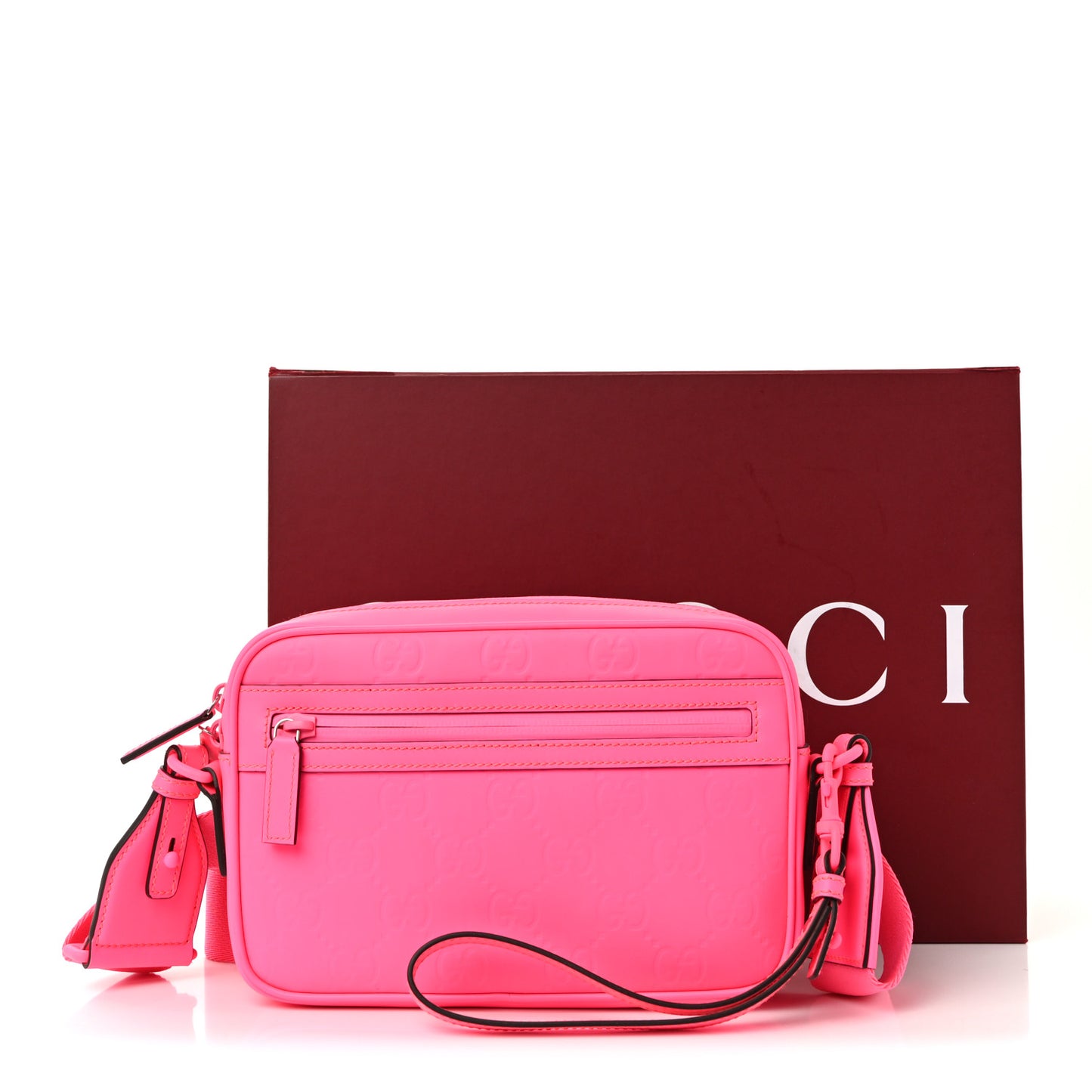 Rubber Effect Monogram GG Crossbody Bag Fluorescent Fuxia