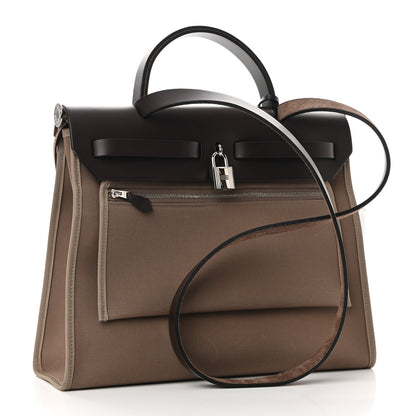 Hermes Vache Hunter Toile Herbag Zip 31 PM Etoupe Ebene 4 of 10