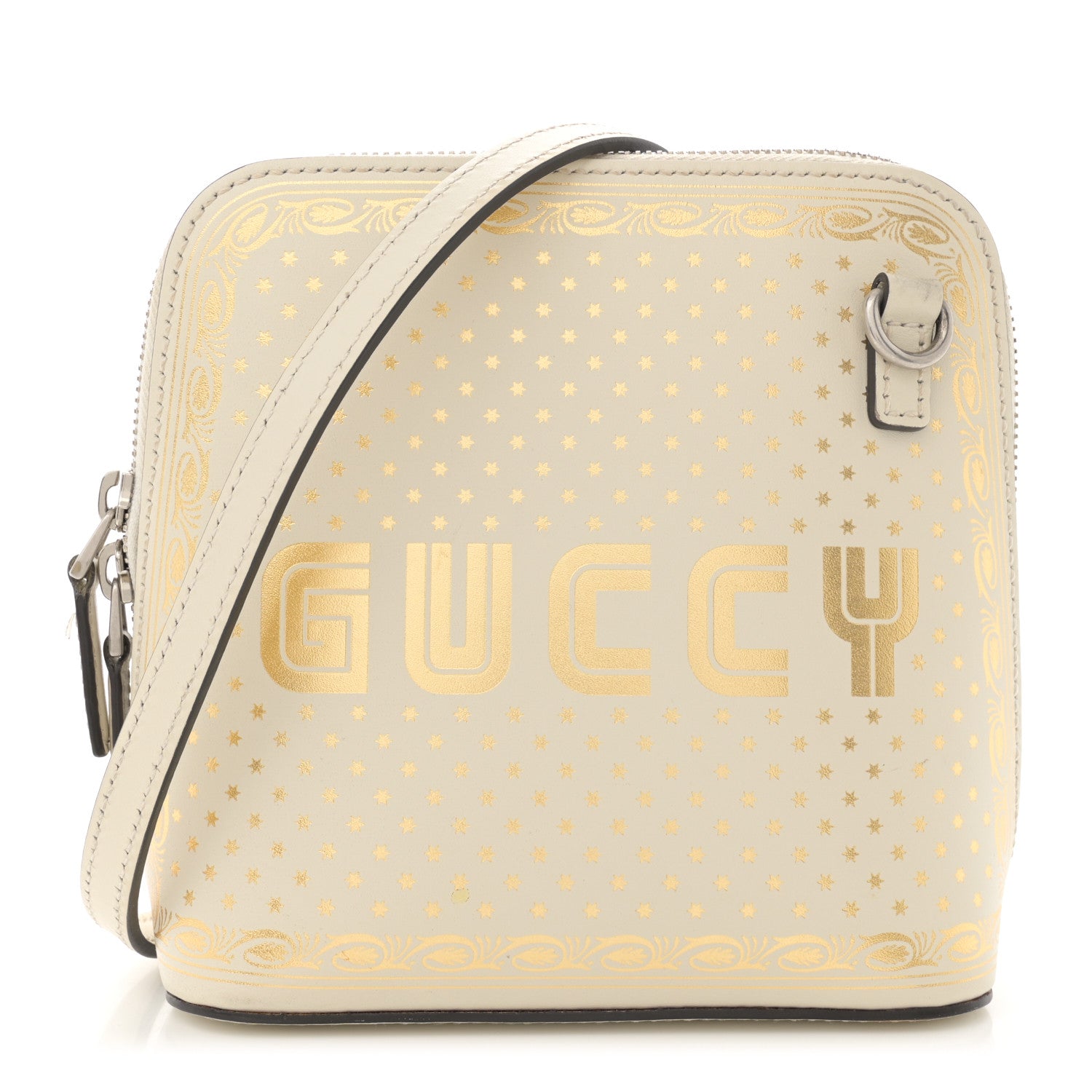 Gucci X SEGA Calfskin GUCCY Stars Mini Dome Shoulder Bag Mystic White Gold 1 of 15