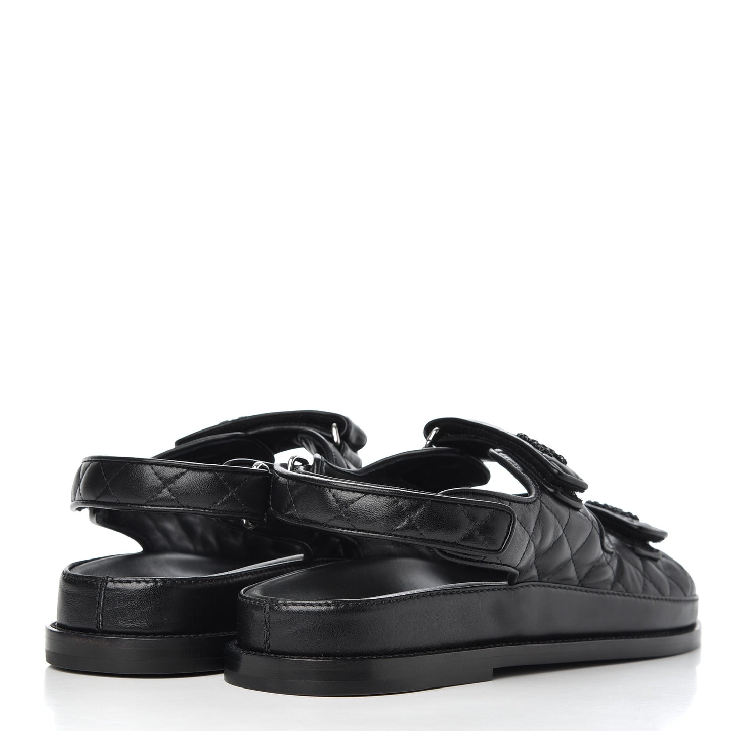 Lambskin Velcro Dad Sandals 41 Black