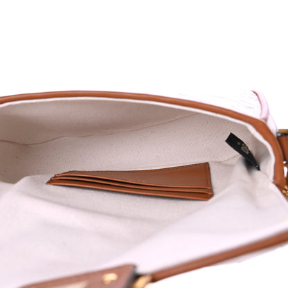 Fendi Canvas Vitello King Bi-Color Strap FF Embroidered Mini Baguette Grezzo Brandy Cuoio 5 of 12