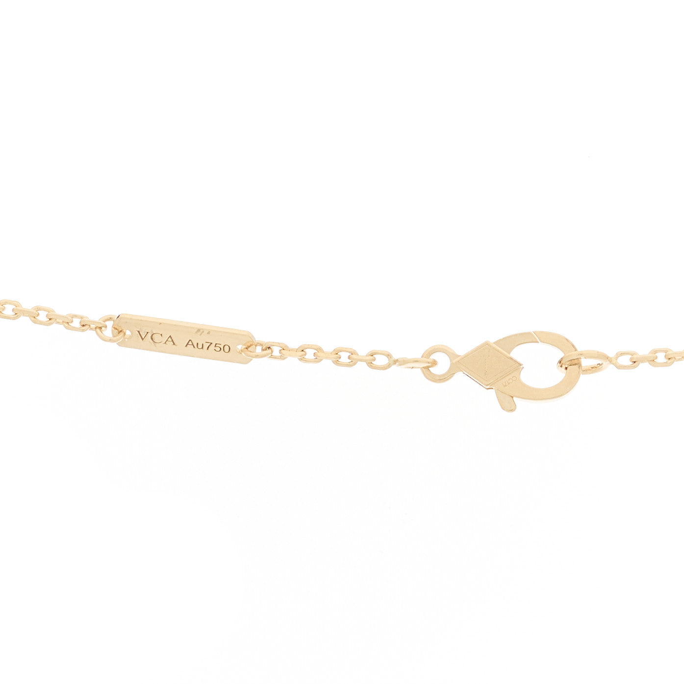 18K Yellow Gold Carnelian Vintage Alhambra Pendant Necklace