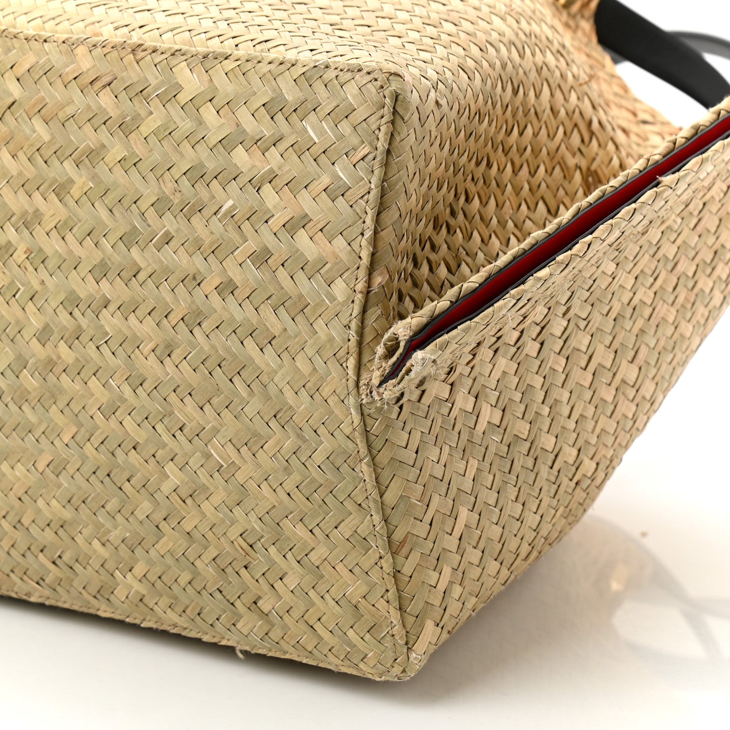 Valentino Garavani Raffia Large Vlogo Escape Shopper Natural Black Rouge 11 of 11