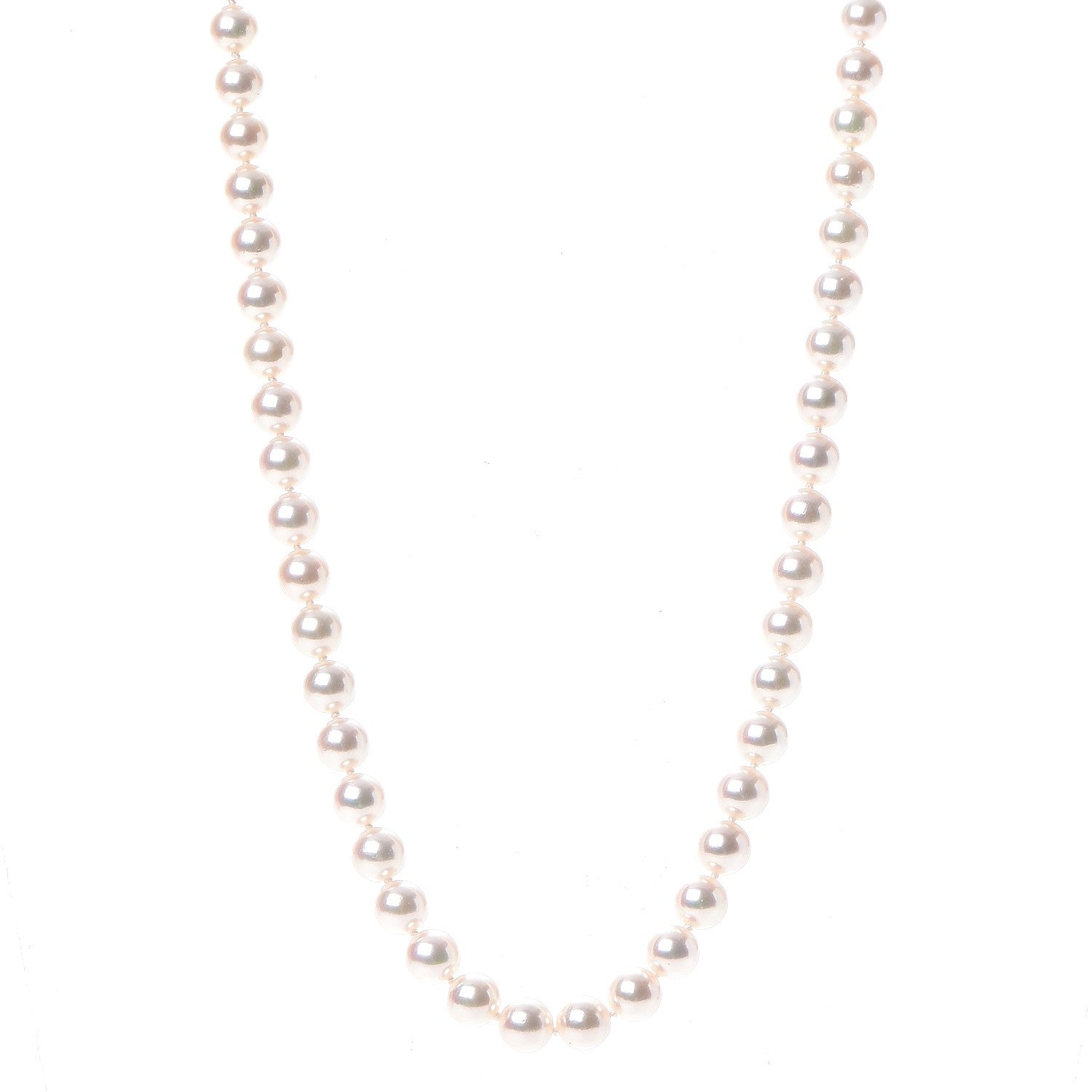 Mikimoto 18K White Gold Akoya 7.5mm 22 Inch Pearl Strand Necklace Earring Set 4 of 13