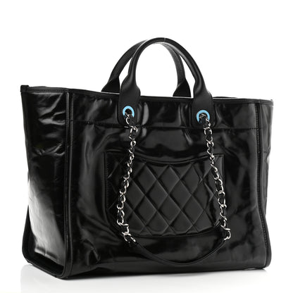 Chanel Glazed Calfskin Large Deauville Tote Black 3 of 10