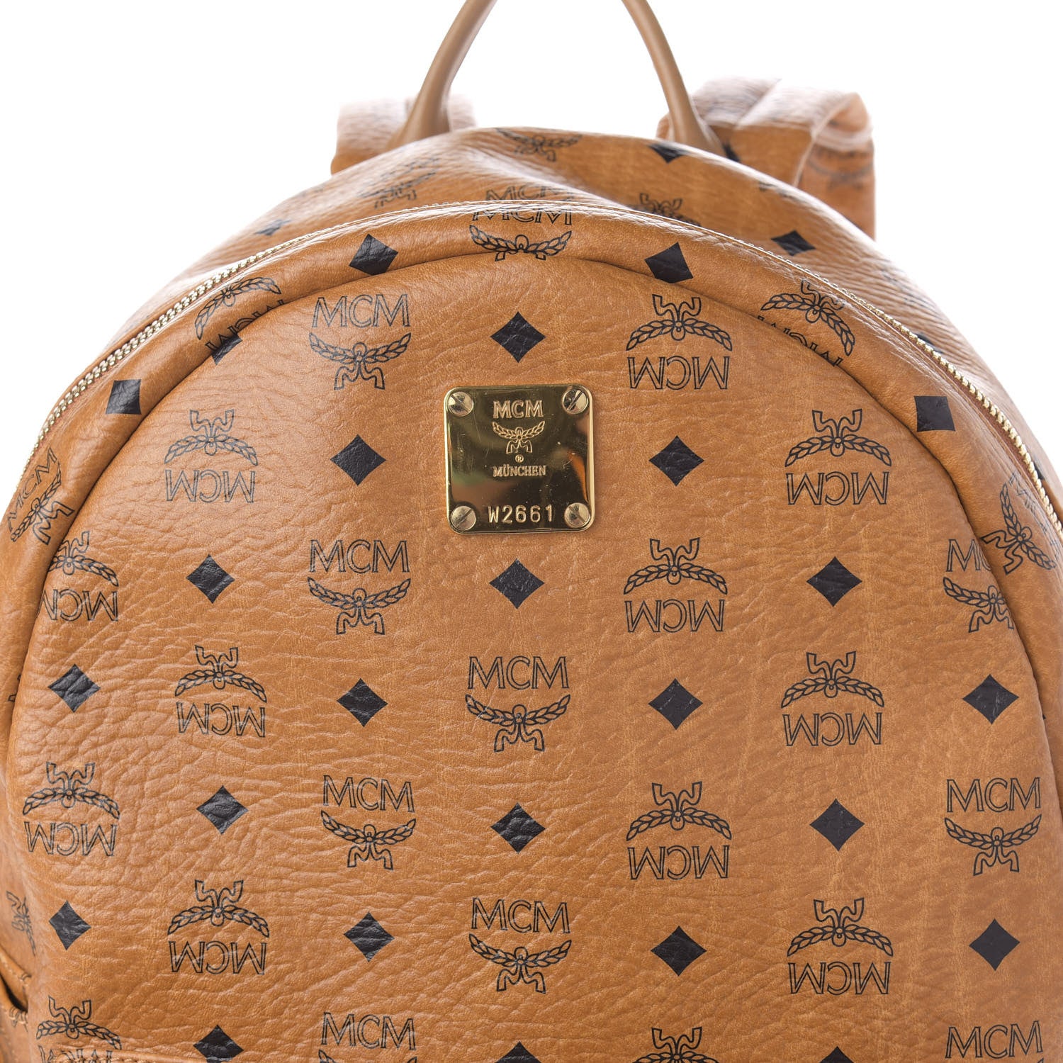 MCM Visetos Medium Stark Backpack Cognac 8 of 8