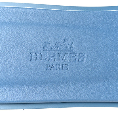 Hermes Box Calfskin Oran Sandals 35 Bleu Cameo 8 of 9