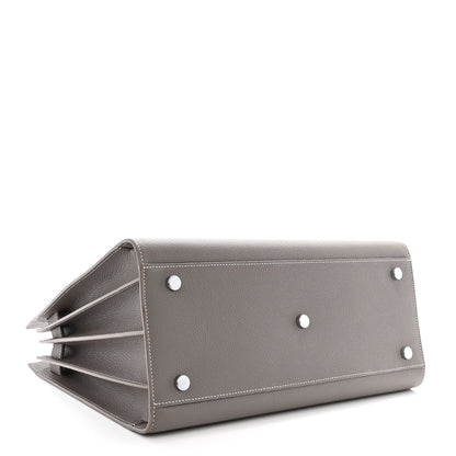 Saint Laurent Grained Calfskin Topstitch Small Sac De Jour Grey 4 of 11