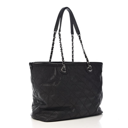 Chanel Grained Calfskin Quilted Small Daily Shopping Tote Black 4 of 12