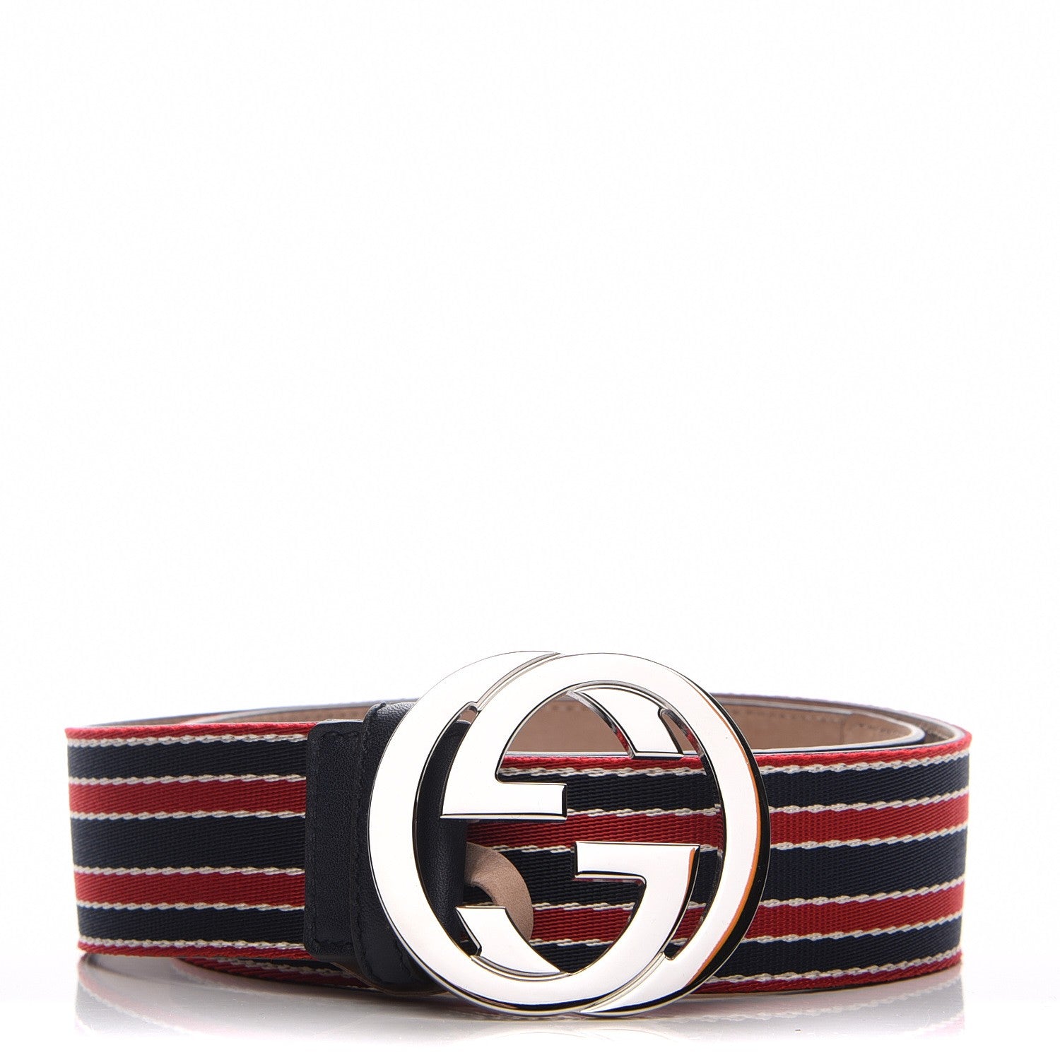 Gucci Canvas Web Interlocking G Belt 90 36 Blue Red 1 of 6