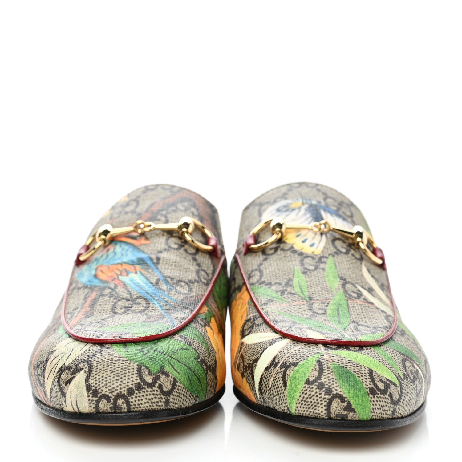 Gucci GG Supreme Monogram Tian Womens Princetown Slippers 35.5 Beige Ebony Multicolor 2 of 9