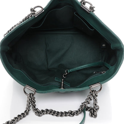 Chanel Calfskin Quilted Small Shopping In Chains Tote Green 5 of 7