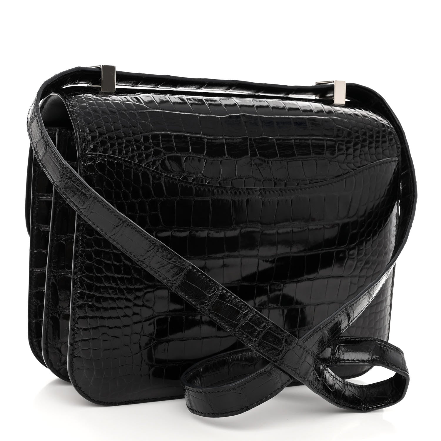 Hermes Shiny Alligator Constance 24 Black 3 of 11