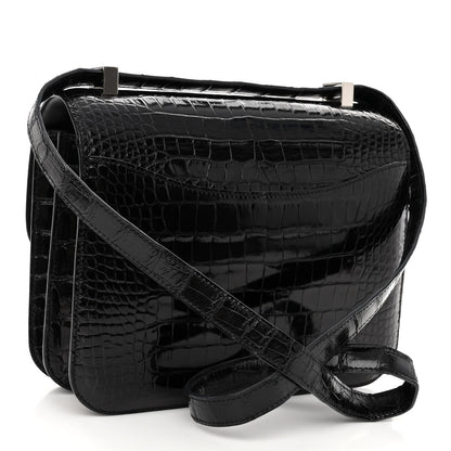 Hermes Shiny Alligator Constance 24 Black 3 of 11