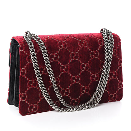 Gucci Velvet Skipper GG Monogram Small Dionysus Shoulder Bag Red Cipria Black 2 of 12