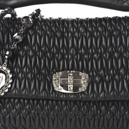 Miu Miu Nappa Matelasse Crystal Flap Clutch Black 9 of 10