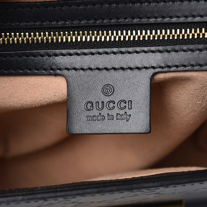 Gucci Guccissima Signature Small Padlock Top Handle Bag Black 6 of 10