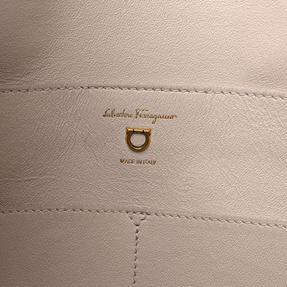 Salvatore Ferragamo Calfskin Gancini Trifolio Tote Bag Beige 7 of 15