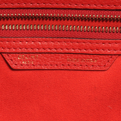 Celine Drummed Calfskin Mini Luggage Bag Red 7 of 10