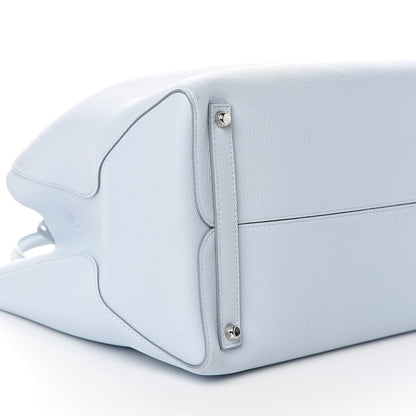 Christian Dior Supple Grained Calfskin Large Open Bar Tote Light Blue 8 of 9