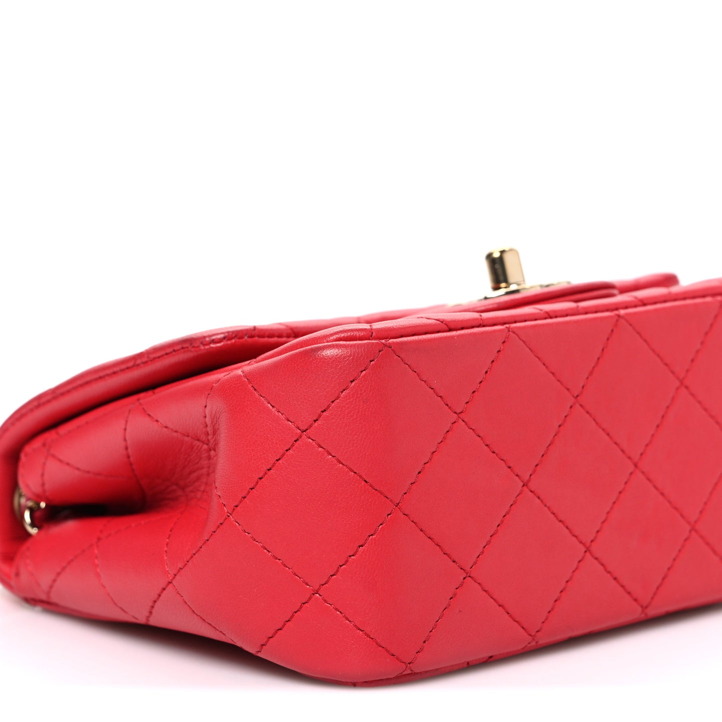 Lambskin Quilted Mini Square Flap Red