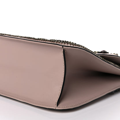Valentino Garavani Vitello Crystal Embellished Medium Glam Lock Rockstud Flap Poudre 8 of 28