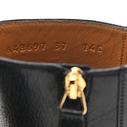 Gucci Goatskin Interlocking G Chain Ankle Boots 37 Black 8 of 9