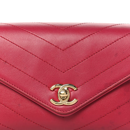Chanel Calfskin Chevron Stitched Coco Waist Bag Red 8 of 11