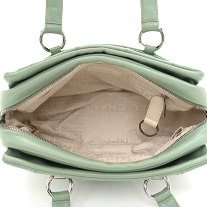 Chanel Caviar Square Stitched Bowler Light Green 5 of 10