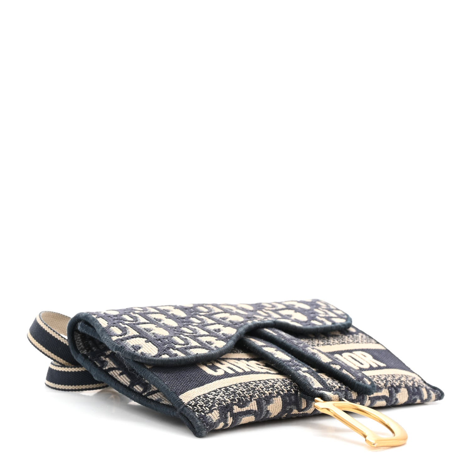 Christian Dior Oblique Slim Saddle Pouch Blue 4 of 11