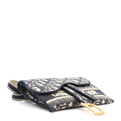 Christian Dior Oblique Slim Saddle Pouch Blue 4 of 11