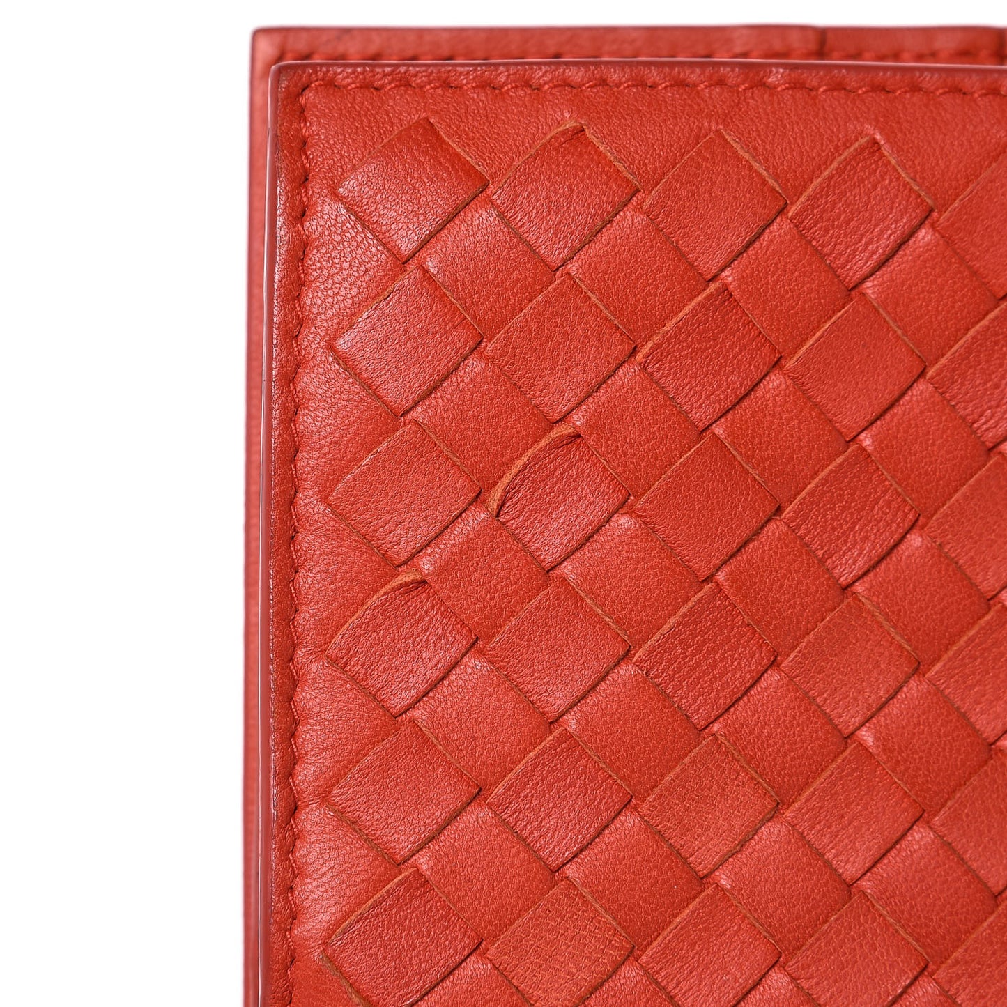Nappa Intrecciato Continental Snap Wallet Corniola