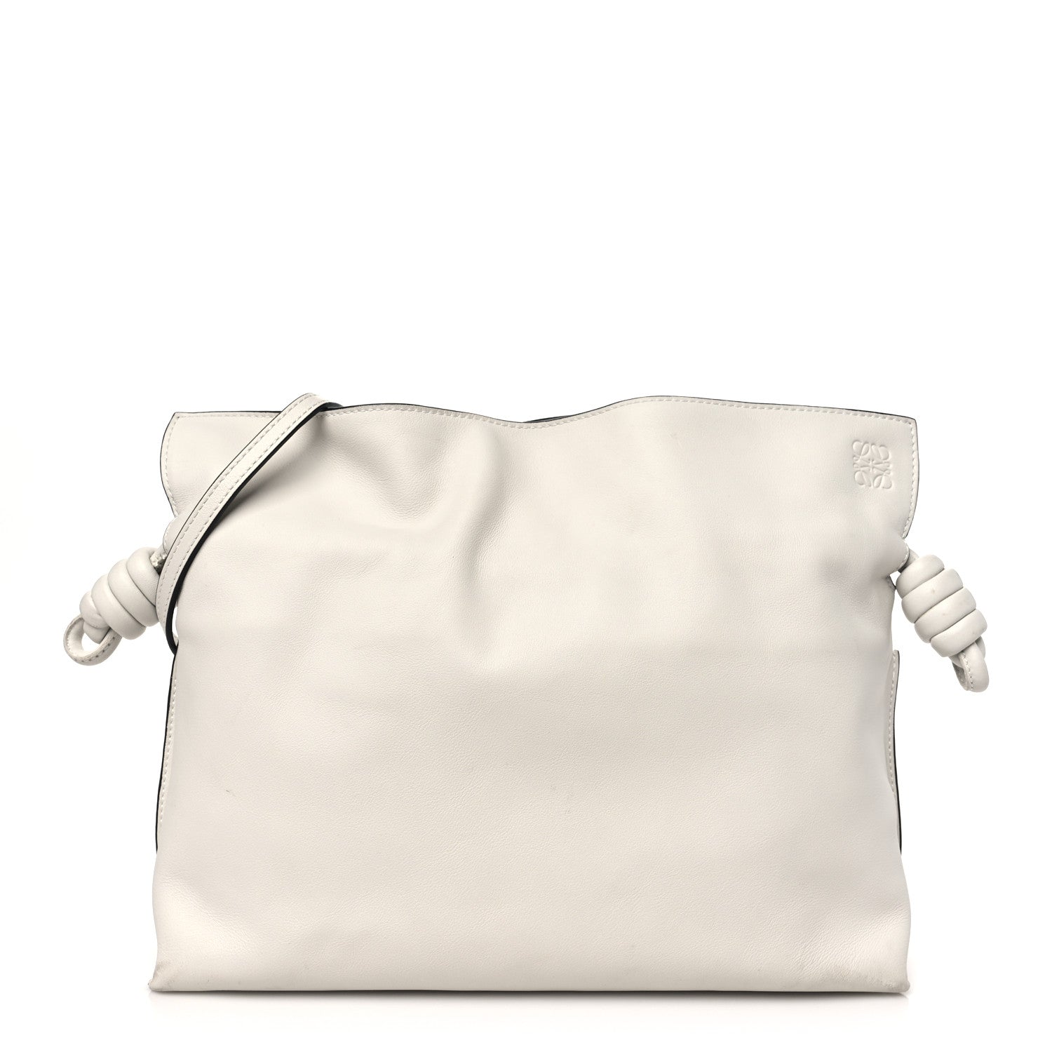 Loewe Calfskin Small Flamenco Knot Bag Soft White 1 of 12