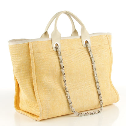 Chanel Woven Straw Raffia Large Deauville Tote Yellow 3 of 7