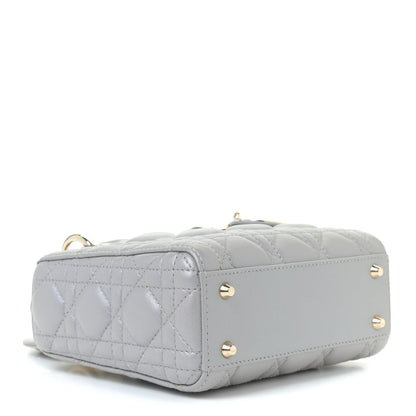 Christian Dior Metallic Lambskin Cannage Mini Lady Dior Grey 8 of 13