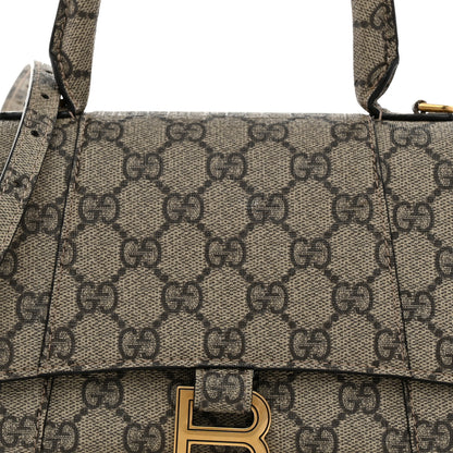 Balenciaga X GUCCI GG Supreme Monogram Small Hourglass Top Handle Bag Beige Ebony 8 of 10