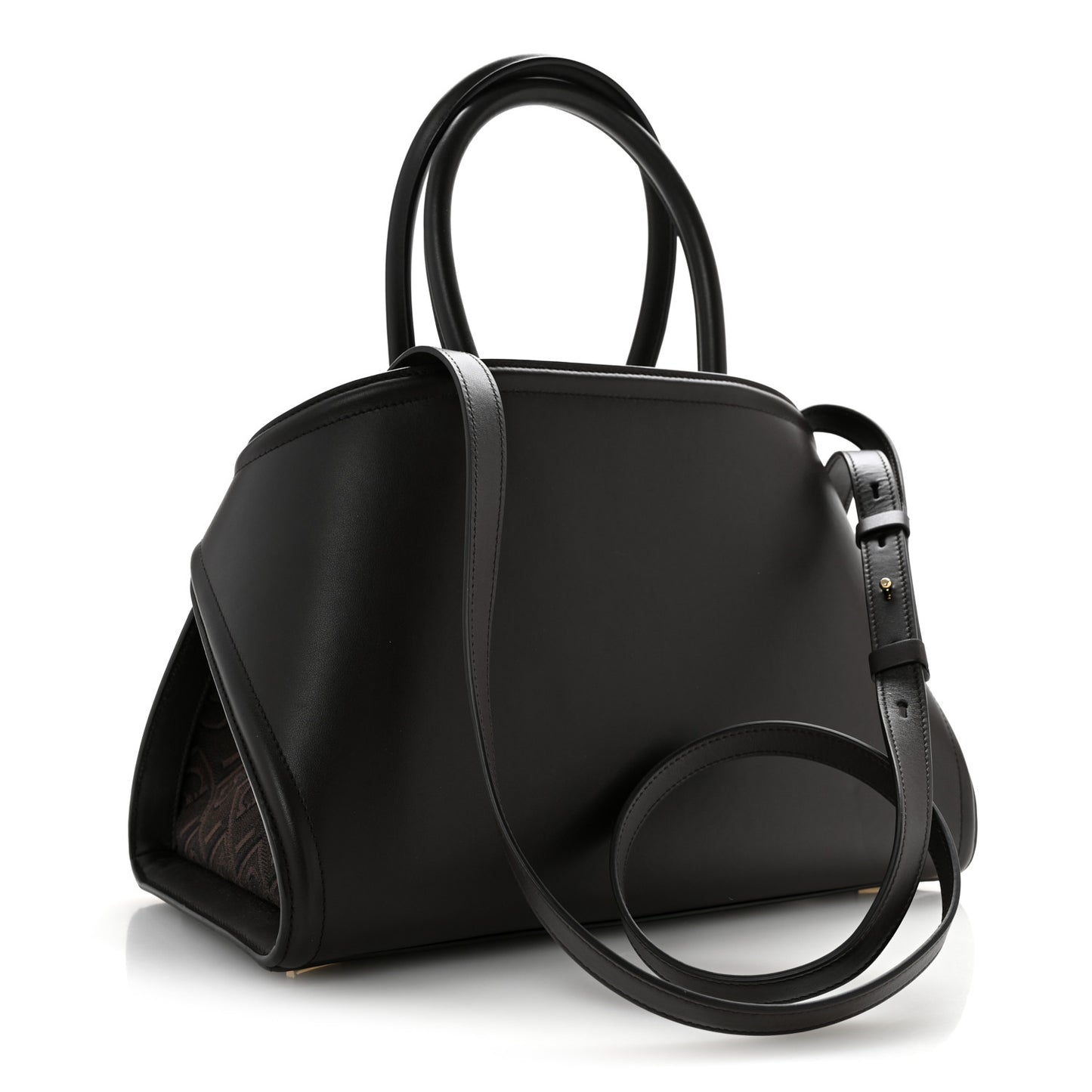 Jacquard Calfskin Monogram Medium Hug Bag  Espresso