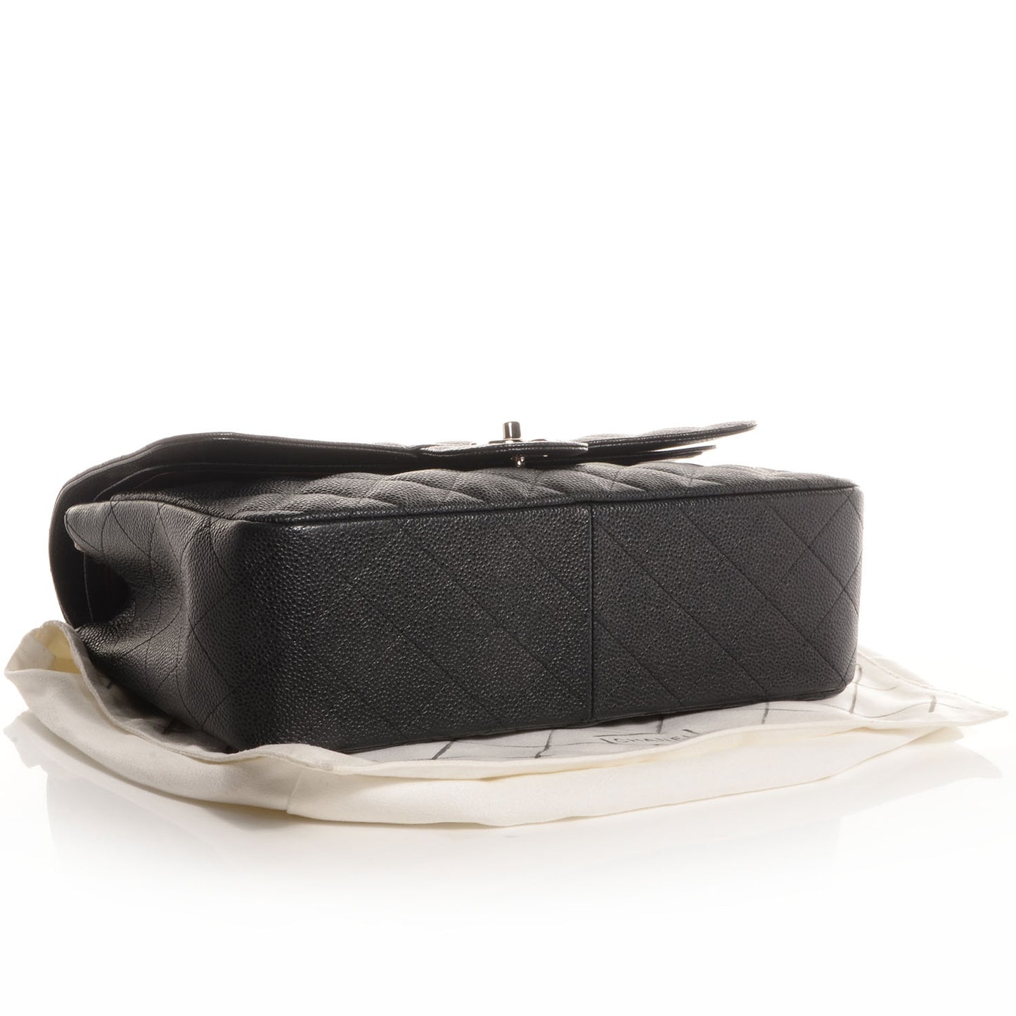 Caviar Quilted Jumbo Double Flap Black
